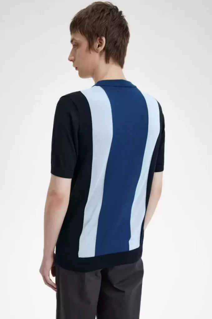 T-shirt rayé en maille fine pour homme