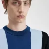 T-shirt rayé en maille fine pour homme