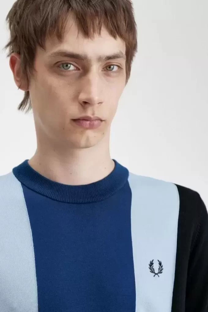 T-shirt rayé en maille fine pour homme