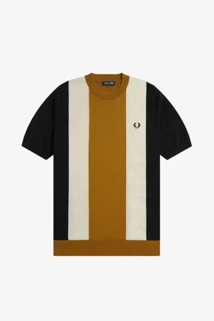 T-shirt rayé en maille fine pour homme