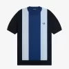 T-shirt rayé en maille fine pour homme