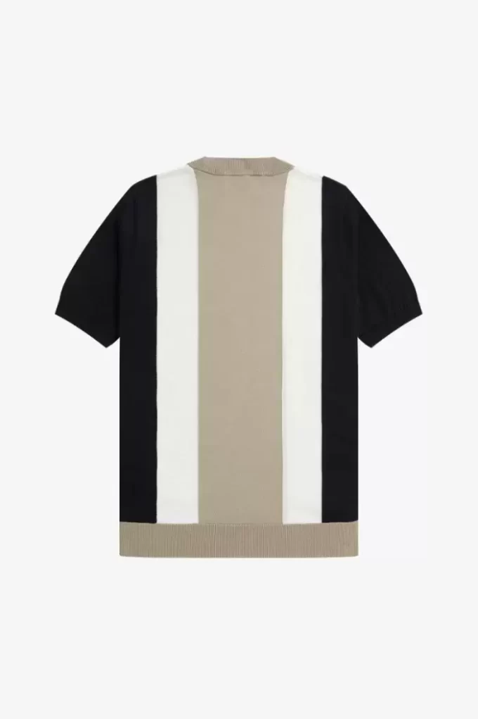 T-shirt rayé en maille fine pour homme