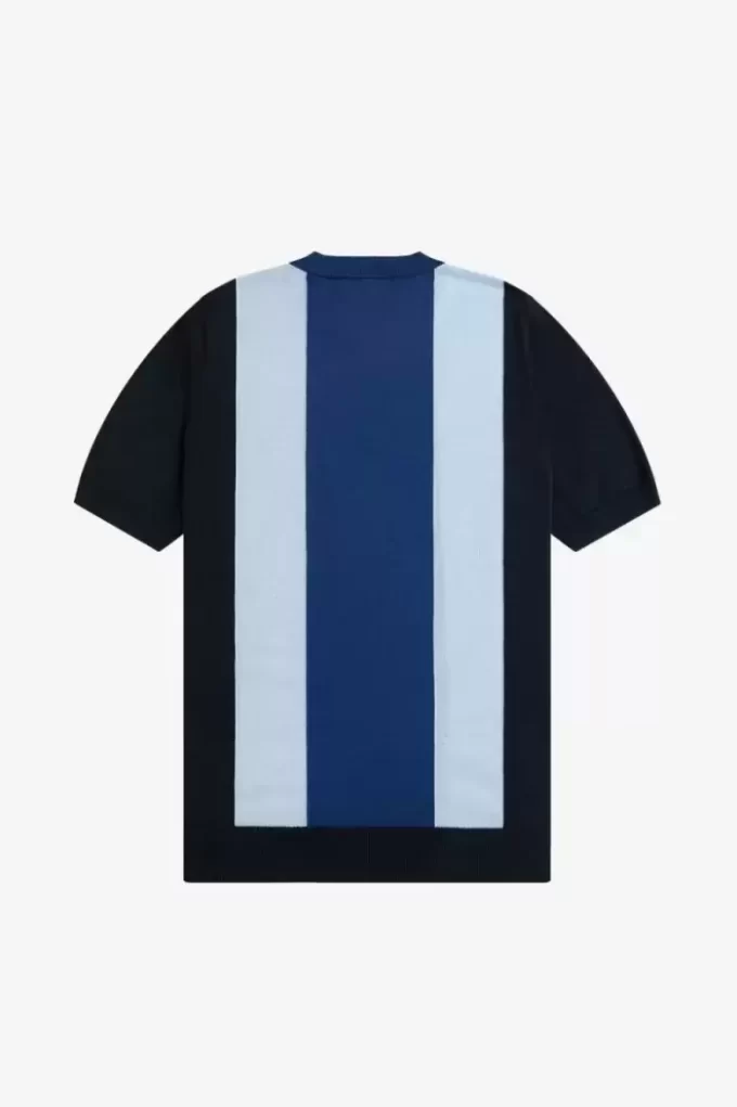 T-shirt rayé en maille fine pour homme