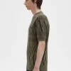 T-shirt tricoté à empiècements Argyle pour homme