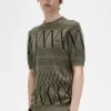 T-shirt tricoté à empiècements Argyle pour homme