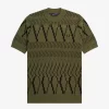 T-shirt tricoté à empiècements Argyle pour homme