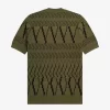 T-shirt tricoté à empiècements Argyle pour homme