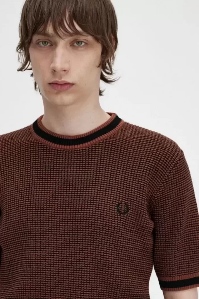 T-shirt tricoté texturé pour homme
