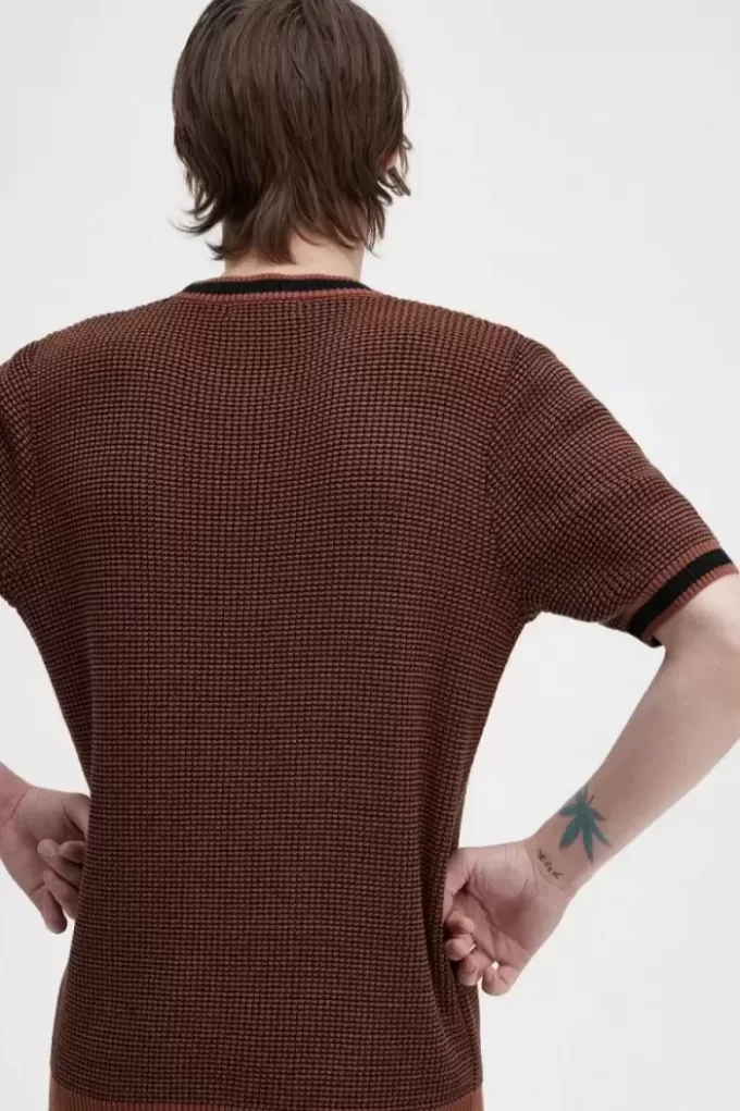 T-shirt tricoté texturé pour homme