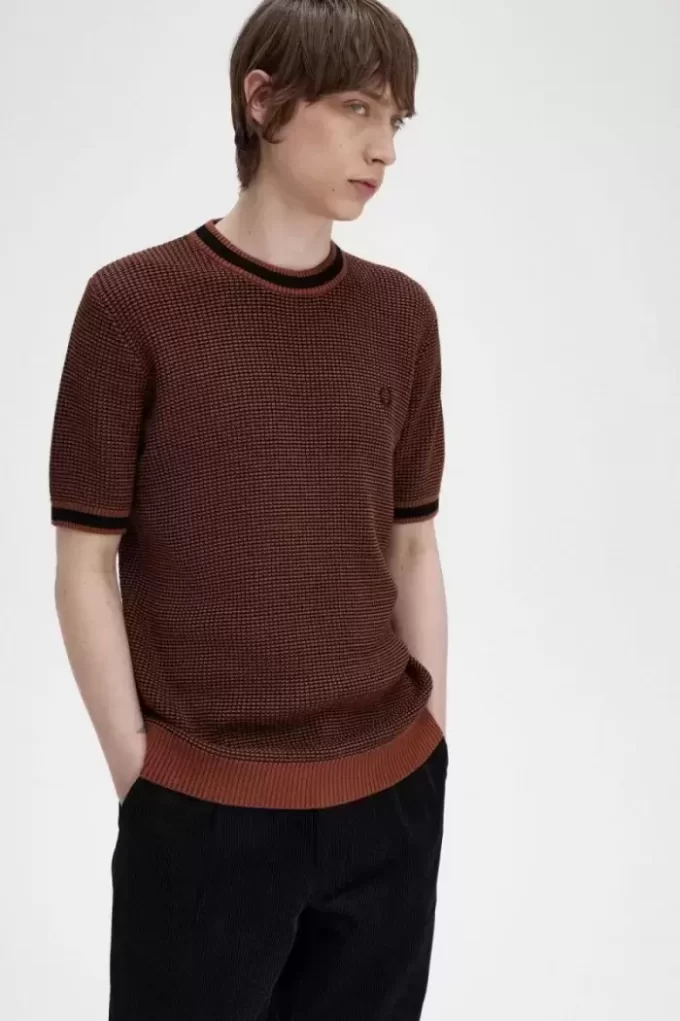 T-shirt tricoté texturé pour homme