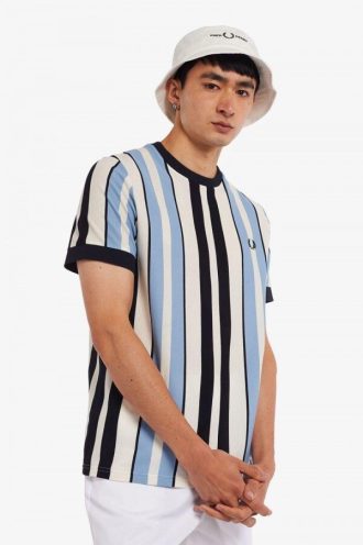 T-shirts en piqué à rayures verticales