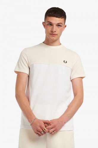 T-shirts piqués à empiècements en tissu éponge