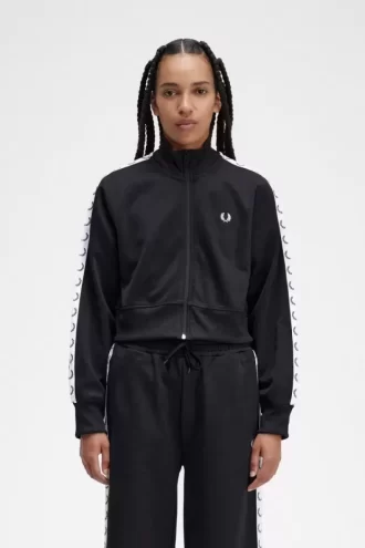 Vestes de survêtement courtes à bandes pour femmes