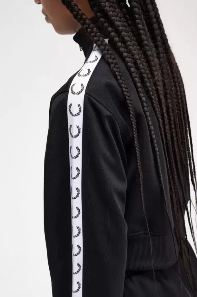 Vestes de survêtement courtes à bandes pour femmes
