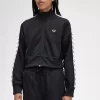 Vestes de survêtement courtes à bandes pour femmes
