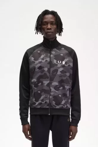 Vestes de survêtement à empiècements camouflage pour homme