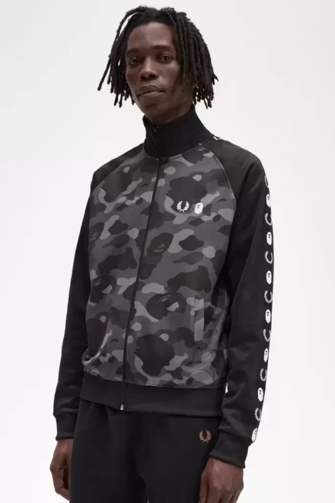 Vestes de survêtement à empiècements camouflage pour homme