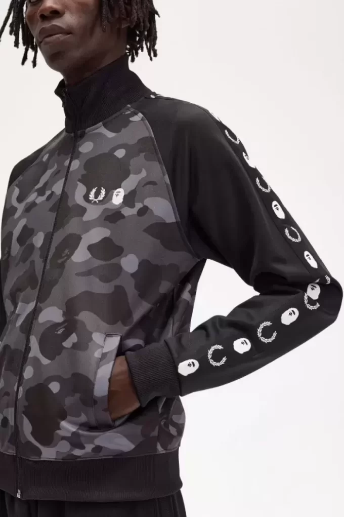 Vestes de survêtement à empiècements camouflage pour homme