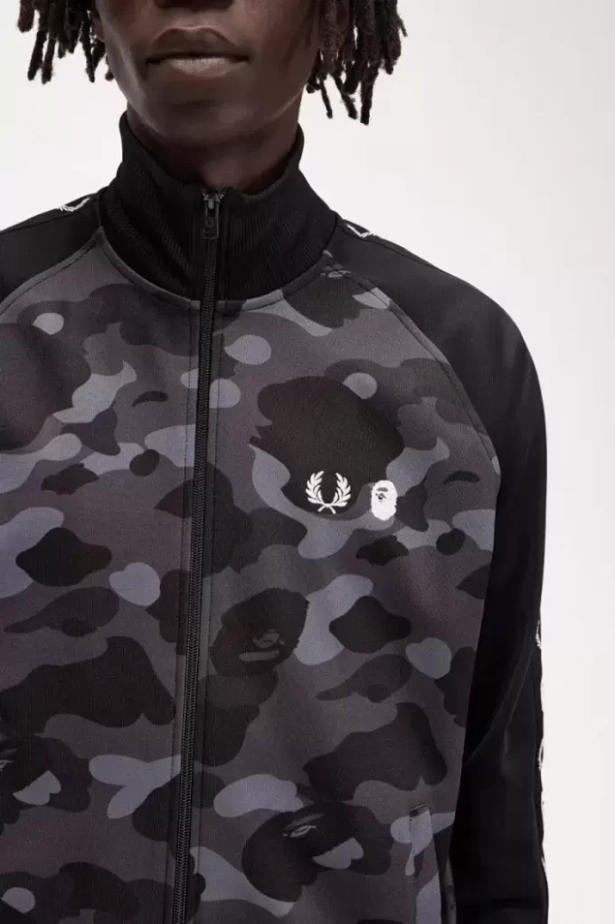 Vestes de survêtement à empiècements camouflage pour homme