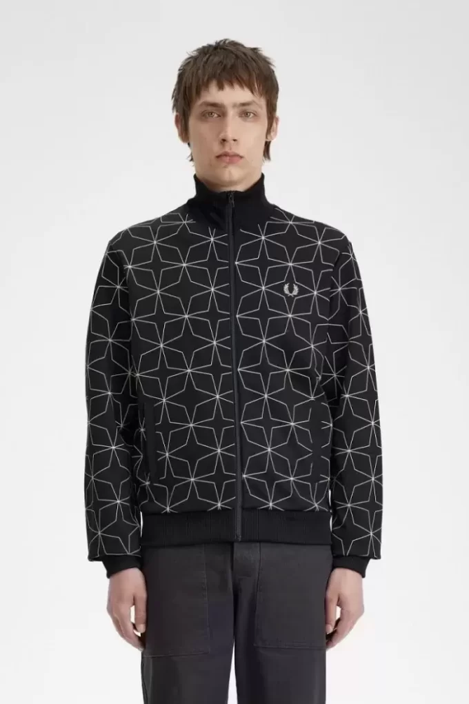 Vestes de survêtement à imprimé géométrique pour hommes