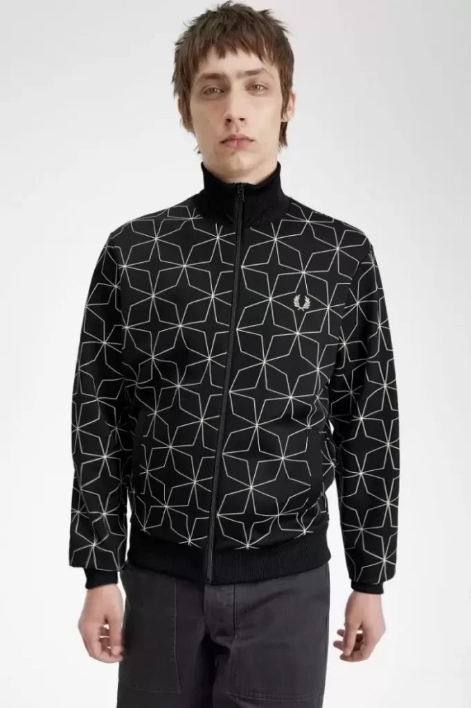 Vestes de survêtement à imprimé géométrique pour hommes