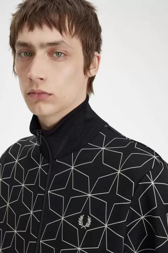 Vestes de survêtement à imprimé géométrique pour hommes