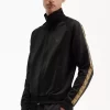 Vestes de survêtement pour hommes à bande contrastée