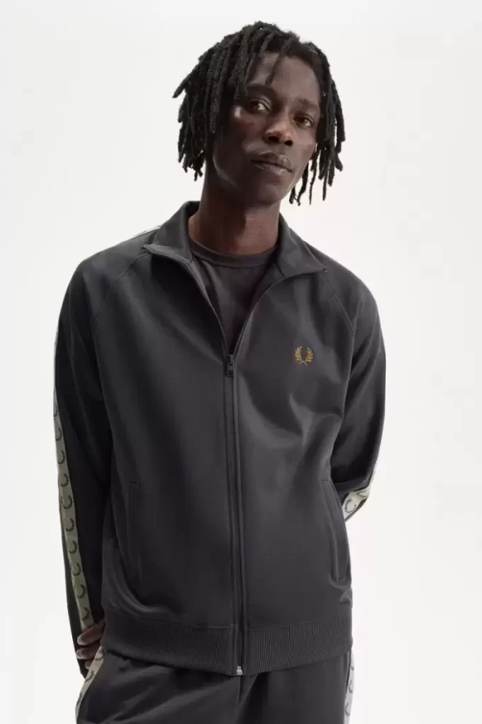 Vestes de survêtement pour hommes à bande contrastée