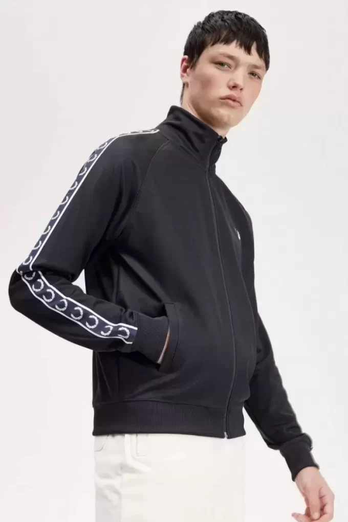 Vestes de survêtement pour hommes à bande contrastée