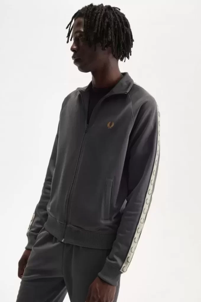 Vestes de survêtement pour hommes à bande contrastée