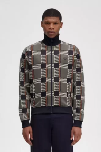 Vestes de survêtement pour hommes à motif tartan Glitch
