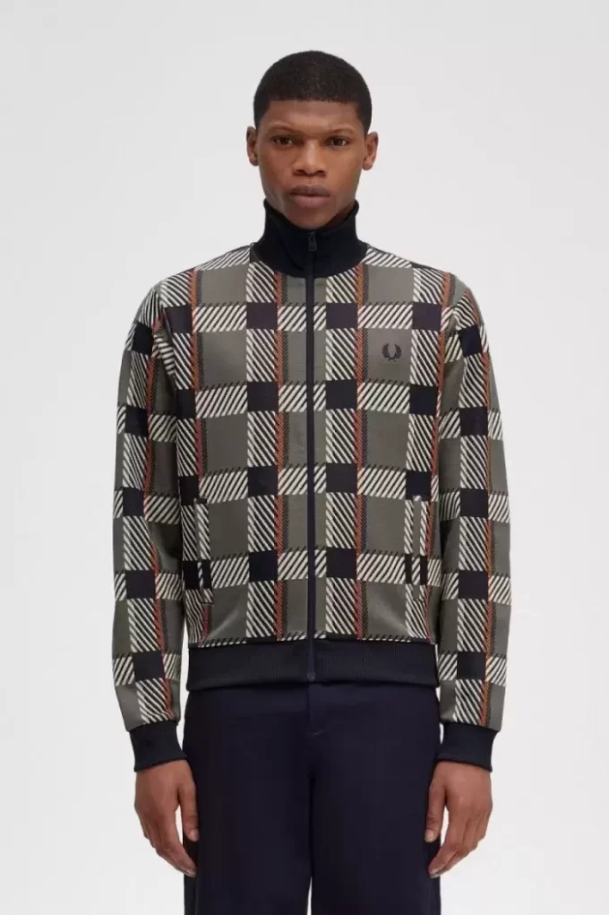 Vestes de survêtement pour hommes à motif tartan Glitch