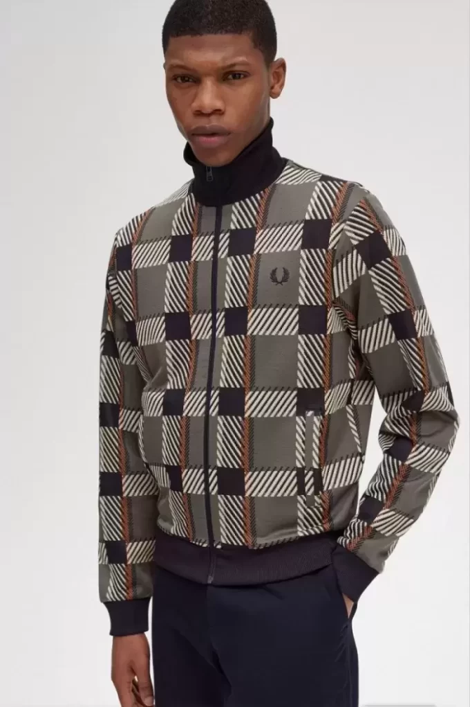 Vestes de survêtement pour hommes à motif tartan Glitch