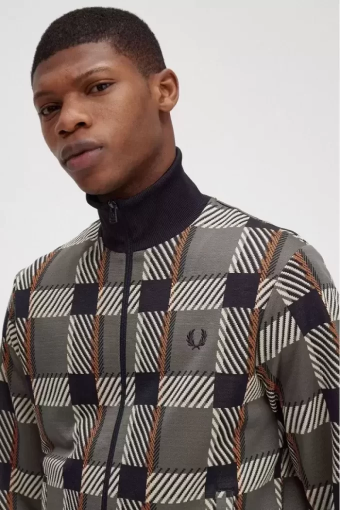 Vestes de survêtement pour hommes à motif tartan Glitch