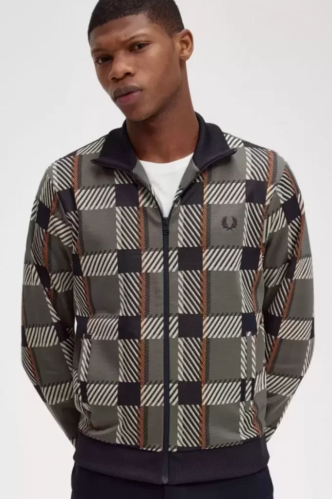 Vestes de survêtement pour hommes à motif tartan Glitch