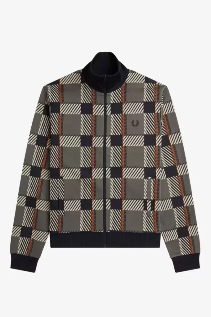 Vestes de survêtement pour hommes à motif tartan Glitch