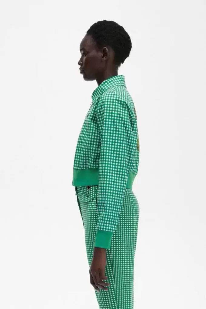 Vestes femme à carreaux vichy brodés