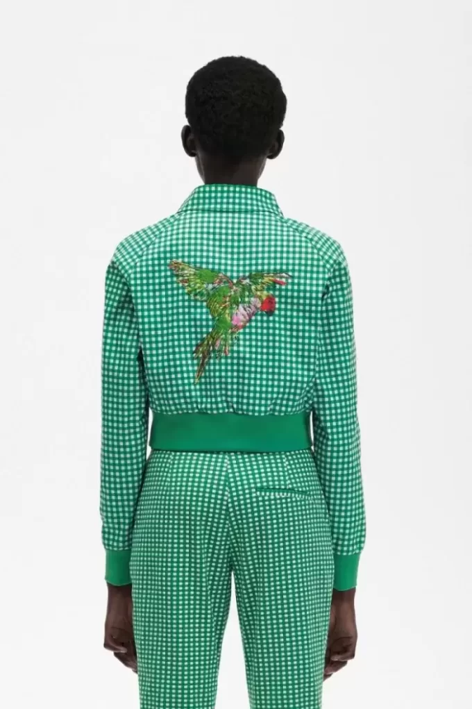 Vestes femme à carreaux vichy brodés