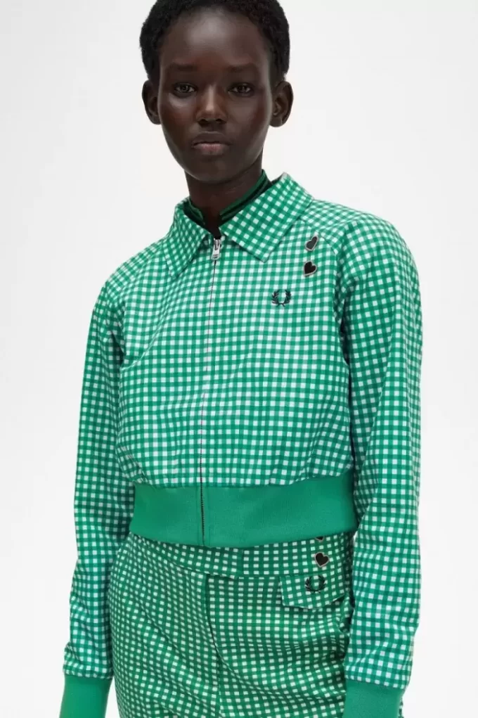 Vestes femme à carreaux vichy brodés